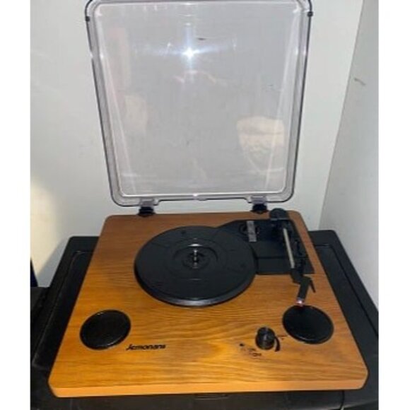 New Record Player, 3-Speed Turntable Bluetooth Vinyl Record Player with Speaker - Picture 2 of 4